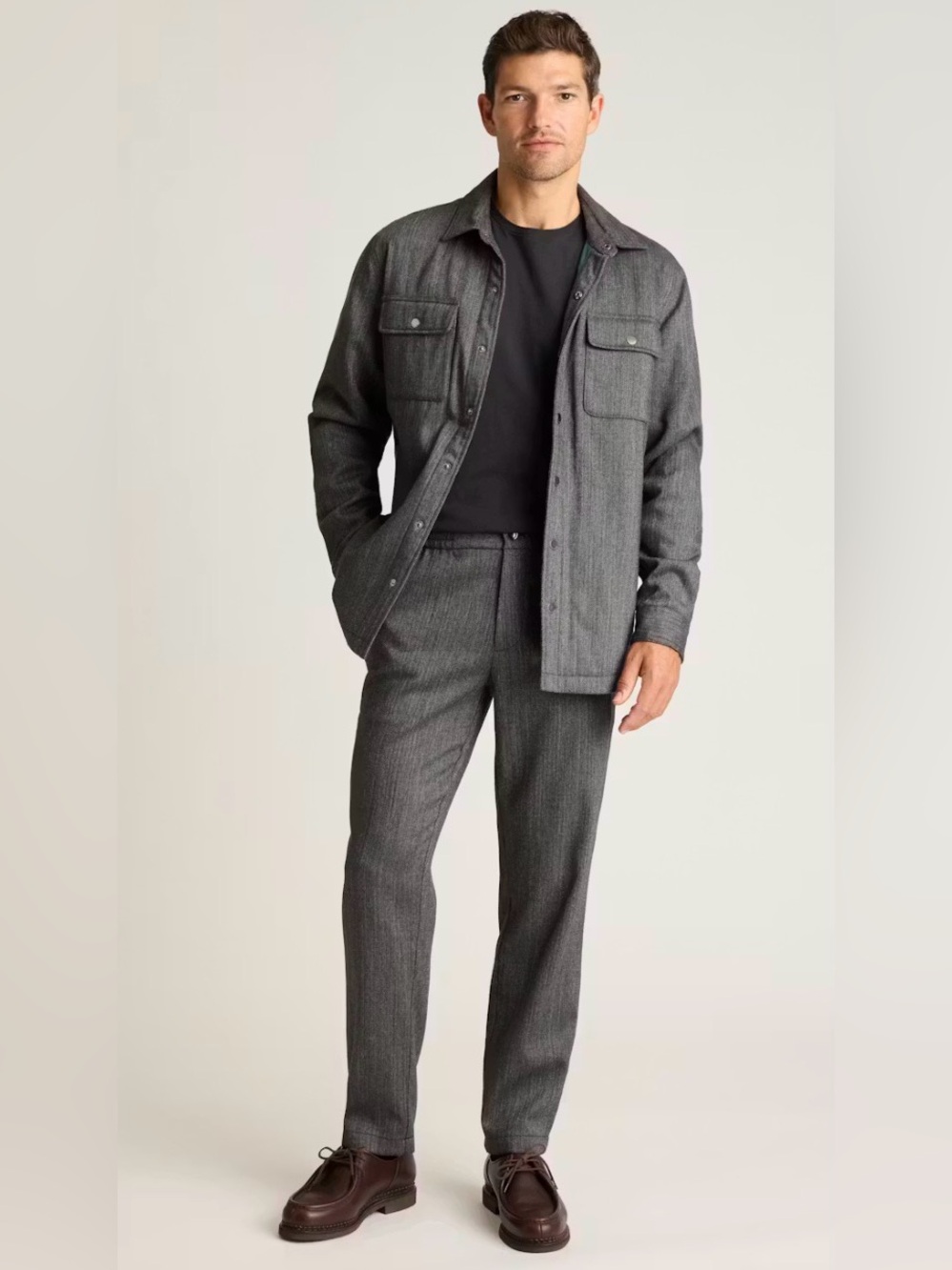 Bonobos Gray and Black Herringbone Pants Size 32x32